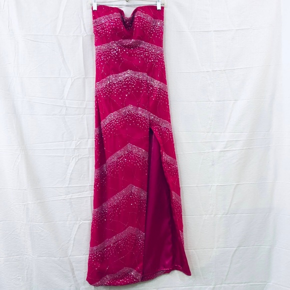 Dresses & Skirts - Fuse fuchsia sequined strapless prom dress